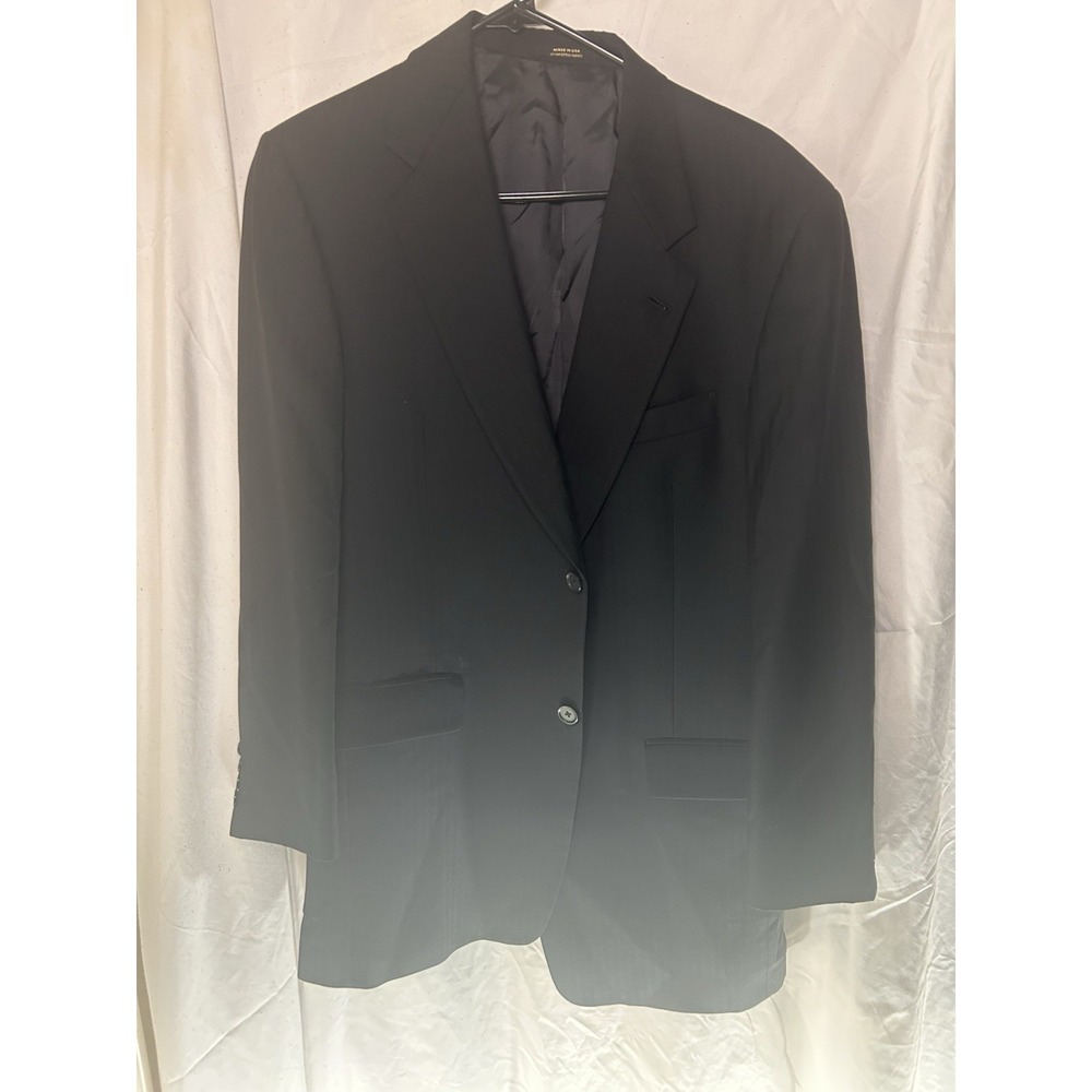 Hart Schaffner Marx Gold Trumpeter Mens Suit Jacket Blazer Black Rodes USA‎ Vtg